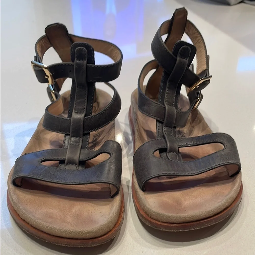 Vivienne Westwood Leather Gladiator Sandals, Charcoal. Size 8.5 - Picture 2 of 11